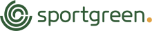 sportgreens Logo: Eine grüne Spirale und der grüne Schriftzug „sportgreen“, gefolgt von einem orangefarbenen, aussagekräftigen Punkt.